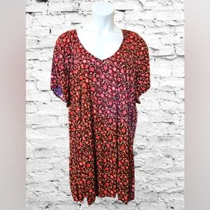 V-Neck Mini Swing Dress